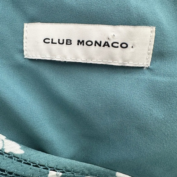 Club Monaco Silk floral dress. Sage green color. Worn once. Size 10-12. - Picture 8 of 9